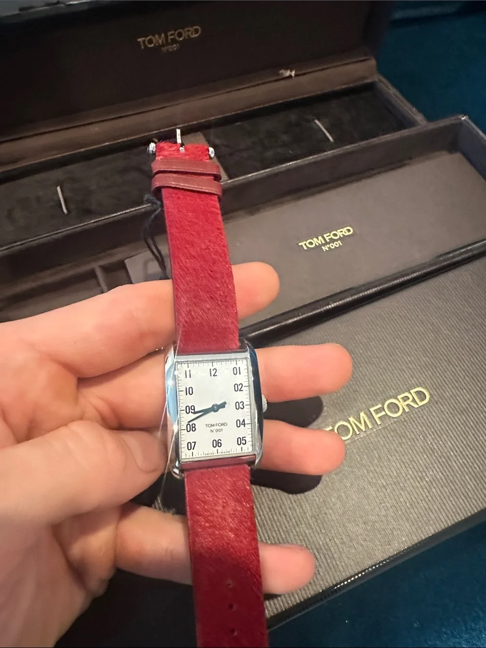 Tom Ford 001 Red Strap With Full Box Tags